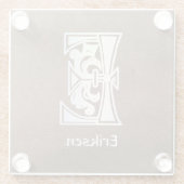 Medieval bodemkundig decoratief vermogen E Glazen Onderzetter (Achterkant)