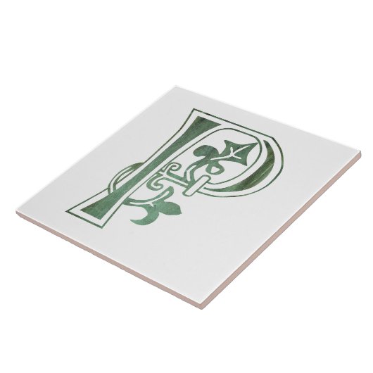 Medieval bodemkundig decoratief vermogen P Tegeltje (Zijkant)