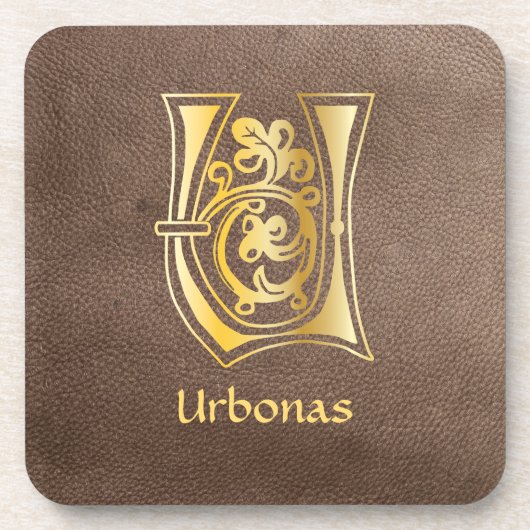 Medieval bodemkundig decoratief vermogen U Bier Onderzetter (Voorkant)