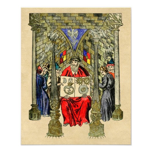 Medieval Boek Alchemy Foto Afdruk (Voorkant)