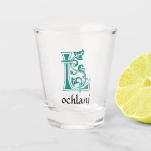 Medieval Botanisch Decoratief Kapitaal L Shot Glas