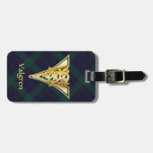 Medieval Botanisch Decoratief Kapitaal V Bagagelabel (Voorkant horizontaal)