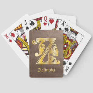 Medieval Botanisch Decoratief Kapitaal Z Pokerkaarten