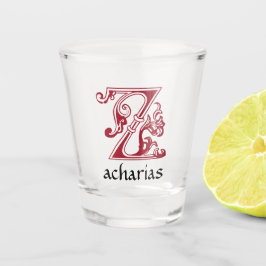 Medieval Botanisch Decoratief Kapitaal Z Shot Glas