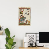 Médiéval Boys à cheval avec oiseaux Poster Imprime (Bureau à domicile)