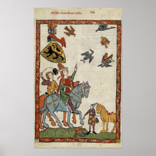 Medieval Boys op horseback met Poster