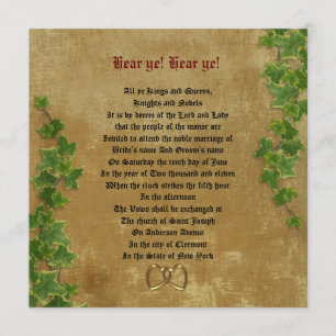 Medieval bruiloft Uitnodiging Parchment-look