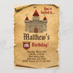 Medieval Castle Invitation Kaart