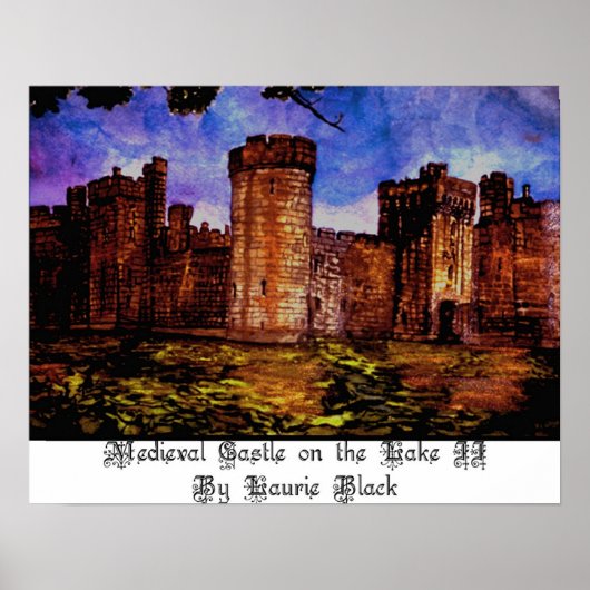 Medieval Castle op het II-meer Poster (Voorkant)