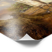 Medieval Castle River Run Foto Afdruk (Hoek)