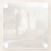 Medieval Castle River Run Glazen Onderzetter (Achterkant)