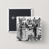 Medieval Castle Vierkante Button 5,1 Cm (Voorkant /achterkant)