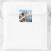 Medieval Castle Vierkante Sticker (Tas)