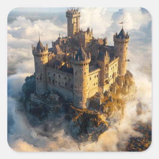 Medieval Castle Vierkante Sticker (Voorkant)