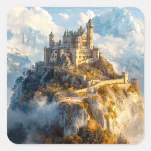 Medieval Castle Vierkante Sticker