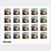 Medieval Castle Vierkante Sticker (Vel)