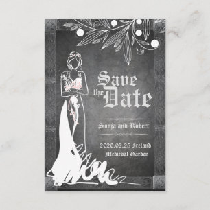 Medieval Celtic Bride Stone Wedding Invitation Save The Date
