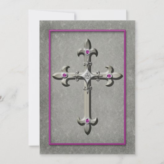 Medieval Celtic Cross Wedding Invitation Kaart (Voorkant)