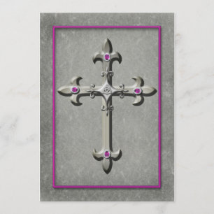 Medieval Celtic Cross Wedding Invitation Kaart