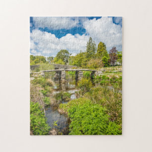 Medieval clapper brug over de rivier in Dartmoor V Legpuzzel