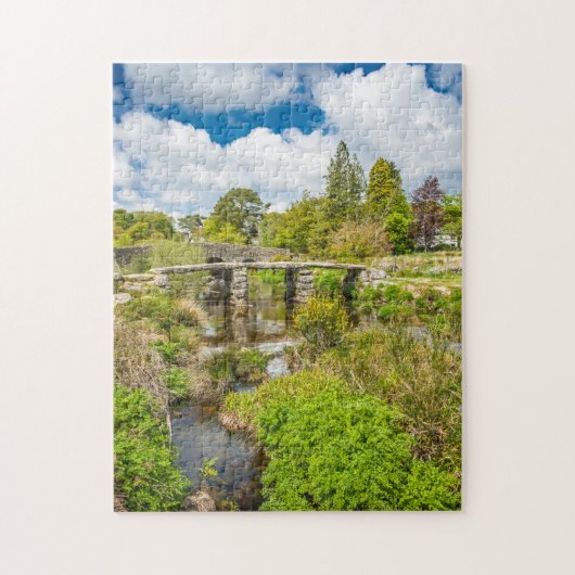 Medieval clapper brug over de rivier in Dartmoor V Legpuzzel (Verticaal)