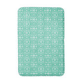 Medieval Cross Damask - Turquoise en White Badmat (Voorkant Verticaal)