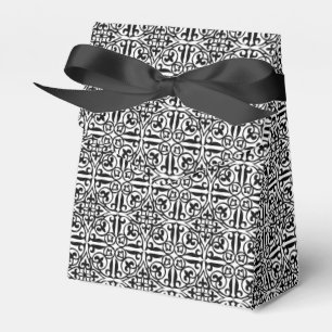 Medieval Damask Fleur-de-lis, zwart-wit Bedankdoosjes