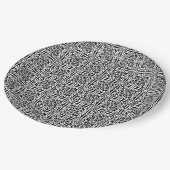 Medieval Damask Fleur-de-lis, zwart-wit Papieren Bordje (Gekanteld)