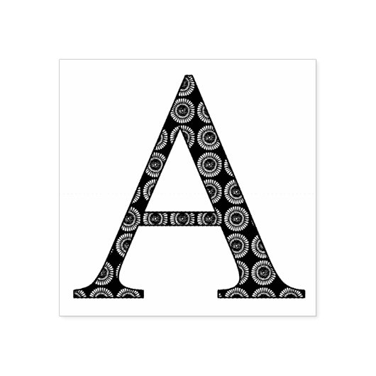 Medieval Damask Monogram Letter A Rubberstempel (Afrduk)