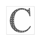 Medieval Damask Monogram Letter C Rubberstempel (Afrduk)