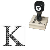 Medieval Damask Monogram Letter K Rubberstempel (Gestempeld)