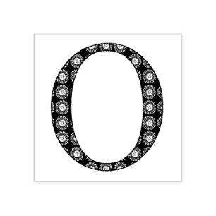Medieval Damask Monogram Letter O Rubberstempel