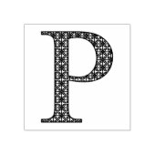 Medieval Damask Monogram Letter P Rubberstempel (Afrduk)