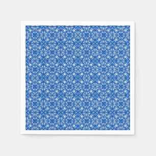 Medieval Damask patroon, kobalt blauw Servet