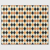 Medieval Diamond Harlequin Gold Black White Design Cadeaupapier (Vlak)