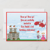 Medieval Dragon Knight Birthday Uitnodiging (Achterkant)