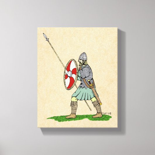 Medieval Engels/Saxon Warrior Canvas Afdruk (Voorkant)