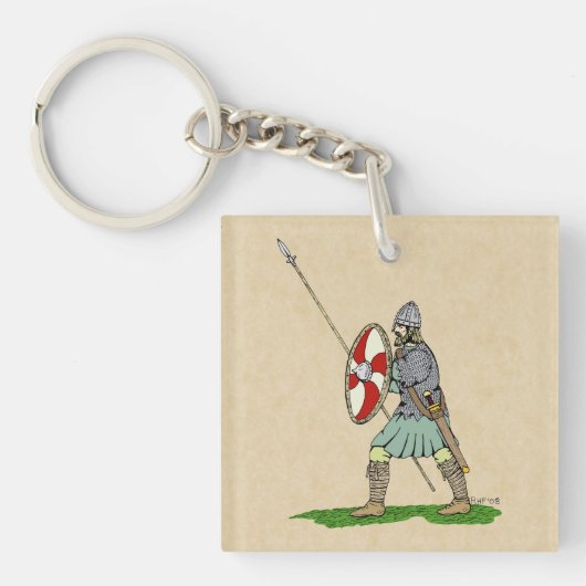 Medieval Engels/Saxon Warrior Sleutelhanger (Voorkant)