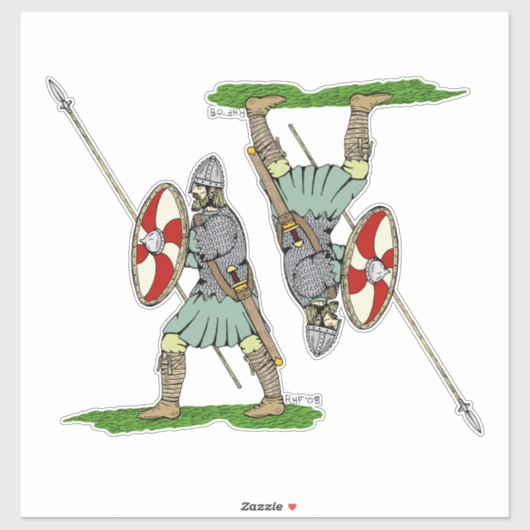 Medieval Engels/Saxon Warrior Sticker (Vel)