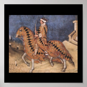 Medieval Equestrian Portrait Poster