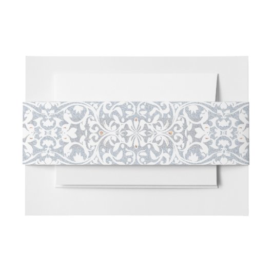 Medieval Fantasy Frame Blue Gold Etching Wedding Uitnodigingen Wikkel (Voorkant Voorbeeld)