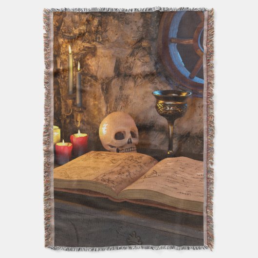 Medieval Fantasy Wizard's Study Deken (Voorkant Verticaal)