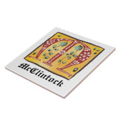 Medieval Floral Illuminated Letter M Monogram Tegeltje (Zijkant)