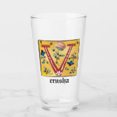 Medieval Floral Illuminated Letter/Monogram Glas (Voorkant)