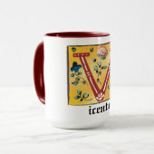 Medieval Floral Illuminated Letter/Monogram Mok (Voorkant links)