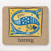 Medieval Floral Illuminated Letter S Monogram Muismat (Voorkant)