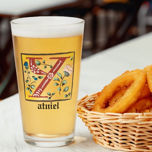 Medieval Floral, verlicht, letter Y Monogram Glas