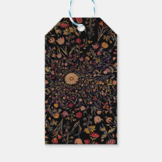 Medieval Flowers op Black Cadeaulabel