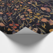 Medieval Flowers op Black Cadeaupapier (Hoek)