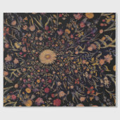 Medieval Flowers op Black Cadeaupapier (Vlak)